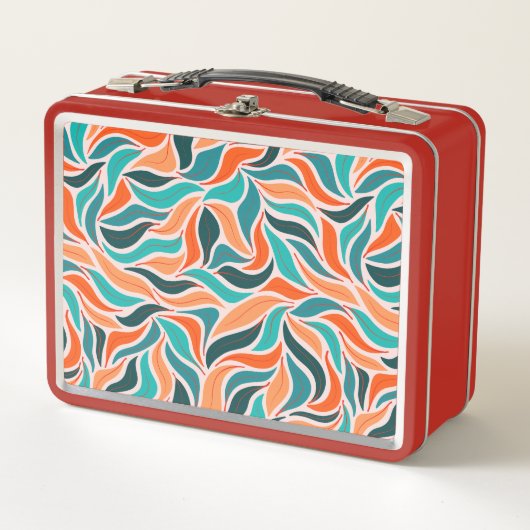 Fall Leaves retro vintage lunchbox メタルランチボックス (正面)