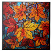 Fall leaves Stained Glass  タイル (正面)
