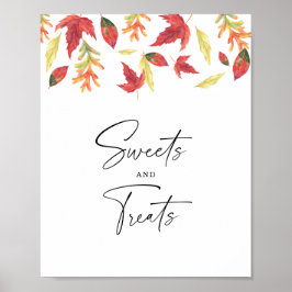 Fall leaves - sweets and treats ベビーシャワーポスター ポスター