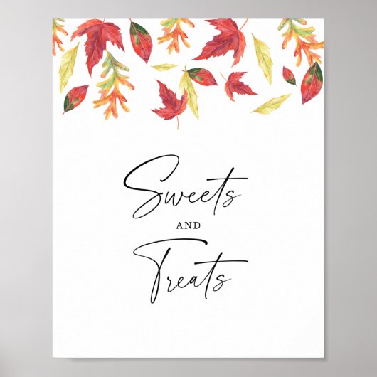 Fall leaves - sweets and treats ベビーシャワーポスター ポスター (正面)