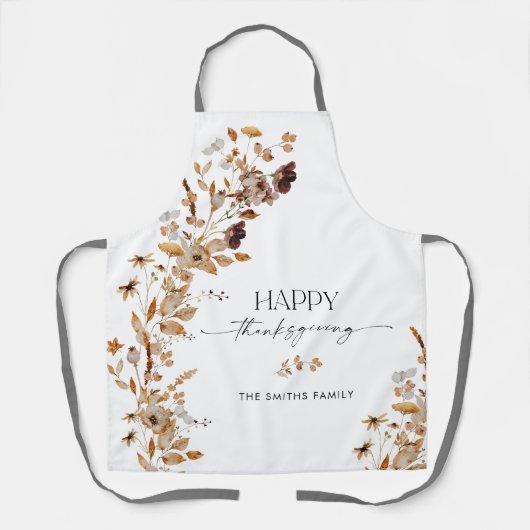 Fall Leaves Thanksgiving All-Over Print Apron エプロン (正面)