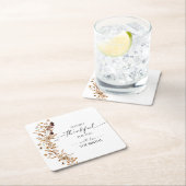  Fall Leaves Thanksgiving Dinner スクエアペーパーコースター (インサイチュ)