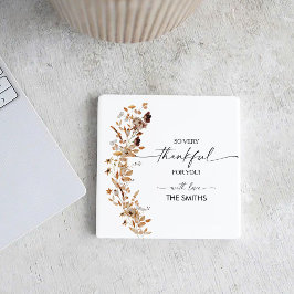  Fall Leaves Thanksgiving Dinner スクエアペーパーコースター