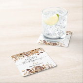 Fall Leaves Thanksgiving Dinner  スクエアペーパーコースター (インサイチュ)