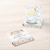 Fall Leaves Thanksgiving Dinner スクエアペーパーコースター (インサイチュ)