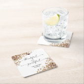 Fall Leaves Thanksgiving Dinner スクエアペーパーコースター (インサイチュ)