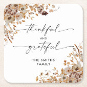 Fall Leaves Thanksgiving Dinner スクエアペーパーコースター (正面)