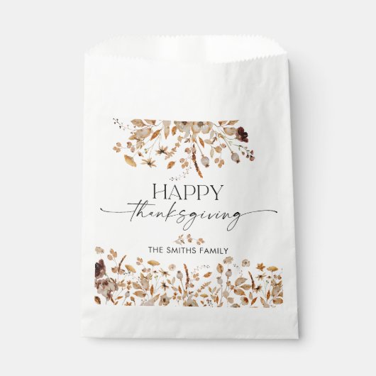 Fall Leaves Thanksgiving Dinner Favor Bags フェイバーバッグ (正面)