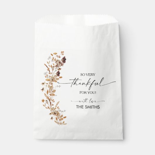 Fall Leaves Thanksgiving Dinner Favor Bags フェイバーバッグ (正面)