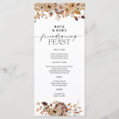 Fall Leaves Thanksgiving Dinner Flat Menu メニュー (正面)