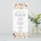 Fall Leaves Thanksgiving Dinner Flat Menu メニュー (スタンド正面)