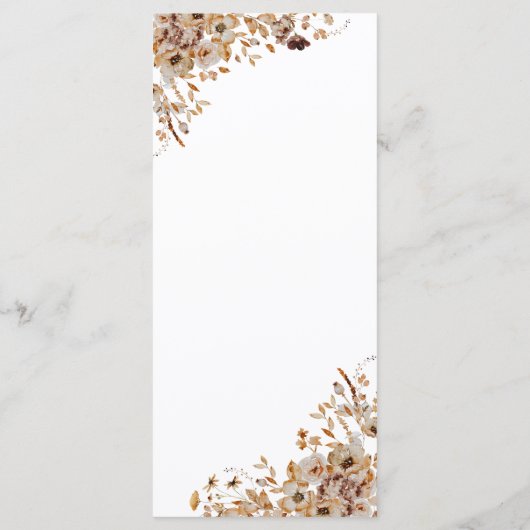 Fall Leaves Thanksgiving Dinner Flat Menu メニュー (裏面)