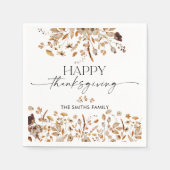 Fall Leaves Thanksgiving Dinner Paper Napkin スタンダードカクテルナプキン (正面)