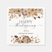 Fall Leaves Thanksgiving Dinner Paper Napkin スタンダードカクテルナプキン (正面)