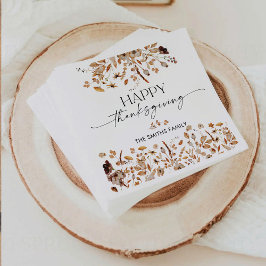 Fall Leaves Thanksgiving Dinner Paper Napkin スタンダードカクテルナプキン