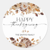 Fall Leaves Thanksgiving Dinner Sticker ラウンドシール (正面)