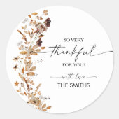 Fall Leaves Thanksgiving Dinner Sticker ラウンドシール (正面)