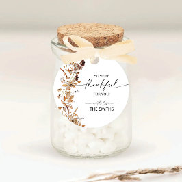 Fall Leaves Thanksgiving Dinner Sticker ラウンドシール