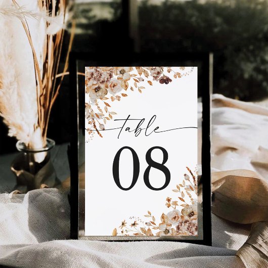 Fall Leaves Thanksgiving Dinner Table Card テーブルナンバー