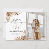 Fall Leaves Thanksgiving Flat Announcement Card 案内状 (正面)