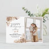 Fall Leaves Thanksgiving Flat Announcement Card 案内状 (スタンド正面)