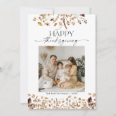 Fall Leaves Thanksgiving Flat Thank You Card サンキューカード (正面)