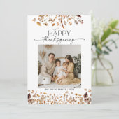 Fall Leaves Thanksgiving Flat Thank You Card サンキューカード (スタンド正面)