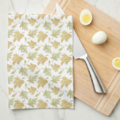 Fall Leaves Thanksgiving Kitchen Towel Decor キッチンタオル (四つ折り)