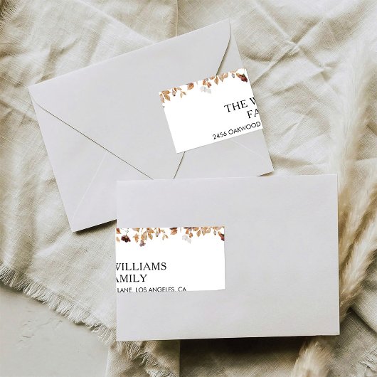 Fall Leaves Thanksgiving Return Address Label ラベル