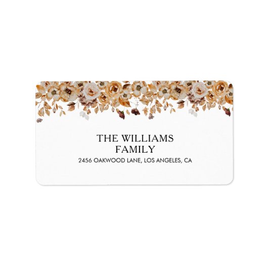 Fall Leaves Thanksgiving Return Address Label ラベル (正面)