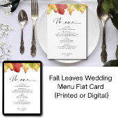 Fall Leaves Wedding Menu 招待状