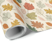 Fall Leaves Wrapping Paper – Cozy Autumn Gift Wrap ラッピングペーパー (ロールコーナー)
