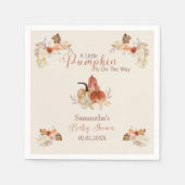 Fall Little Pumpkin Rustic Terracotta Baby Shower スタンダードカクテルナプキン (正面)