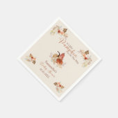 Fall Little Pumpkin Rustic Terracotta Baby Shower スタンダードカクテルナプキン (角)