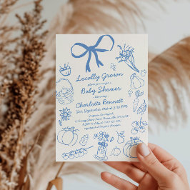 Fall Locally Grown Little Pumpkin Boy Baby Shower 招待状