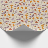 Fall Maple and Lavender Gift Wrap for Thanksgiving ラッピングペーパー (角)
