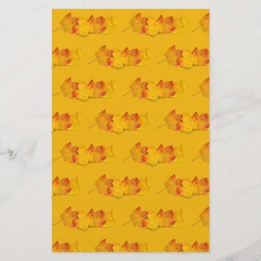 Fall Maple Leaf Border, Lined Writing Paper 便箋 (裏面)