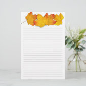 Fall Maple Leaf Border, Lined Writing Paper 便箋 (スタンド正面)