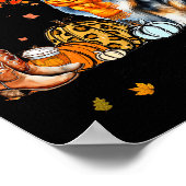 Fall Maple Tree Print Dog Lover Happy Thanksgiving ポスター (角)