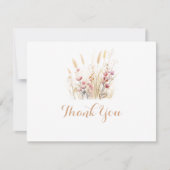 Fall Meadow Wild Floral Flat Wedding サンキューカード (正面)