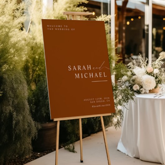 Fall Minimal Modern Script Simple Wedding Welcome ポスター