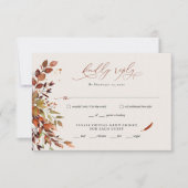 FALL Minimalist Script ウェディング RSVP 返信カード (正面)
