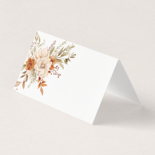 Fall Modern Burnt orange Wedding Place Card (正面)