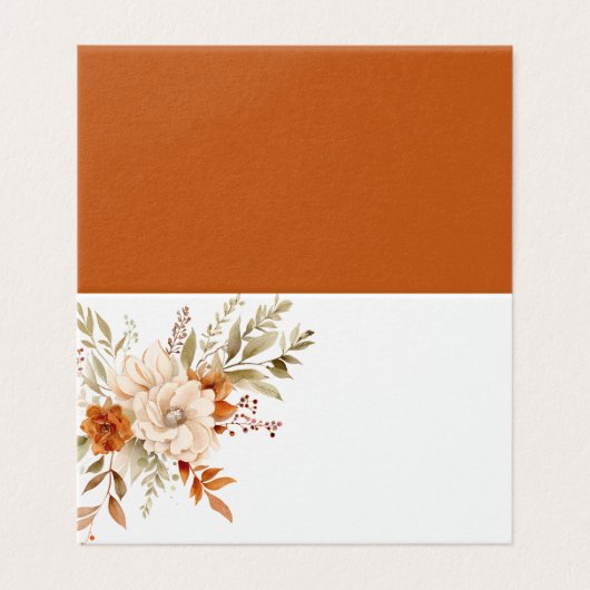 Fall Modern Burnt orange Wedding Place Card (外部フラット)