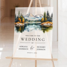 Fall Mountain Forest Lake Wedding Welcome