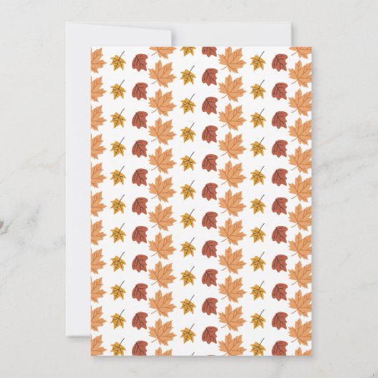 Fall Nature Leaves Baby Shower 招待状 (裏面)