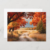 Fall Nature Scene AutumnFall Leaves Landscape ポストカード (正面/裏面)