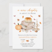 Fall New Chapter Will Soon Begin Baby Shower 招待状 (正面)