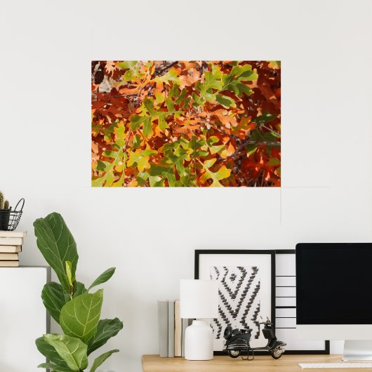 Fall Oak Tapestry ポスター (ホームオフィス)