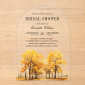 Fall Oak Trees Bridal Shower アクリル招待状 (正面)